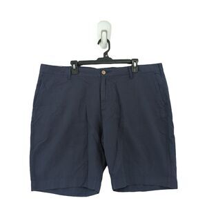 Faherty Men 40 Malibu Chino Shorts Dark Navy Blue Linen Cotton 9" Inseam NEW